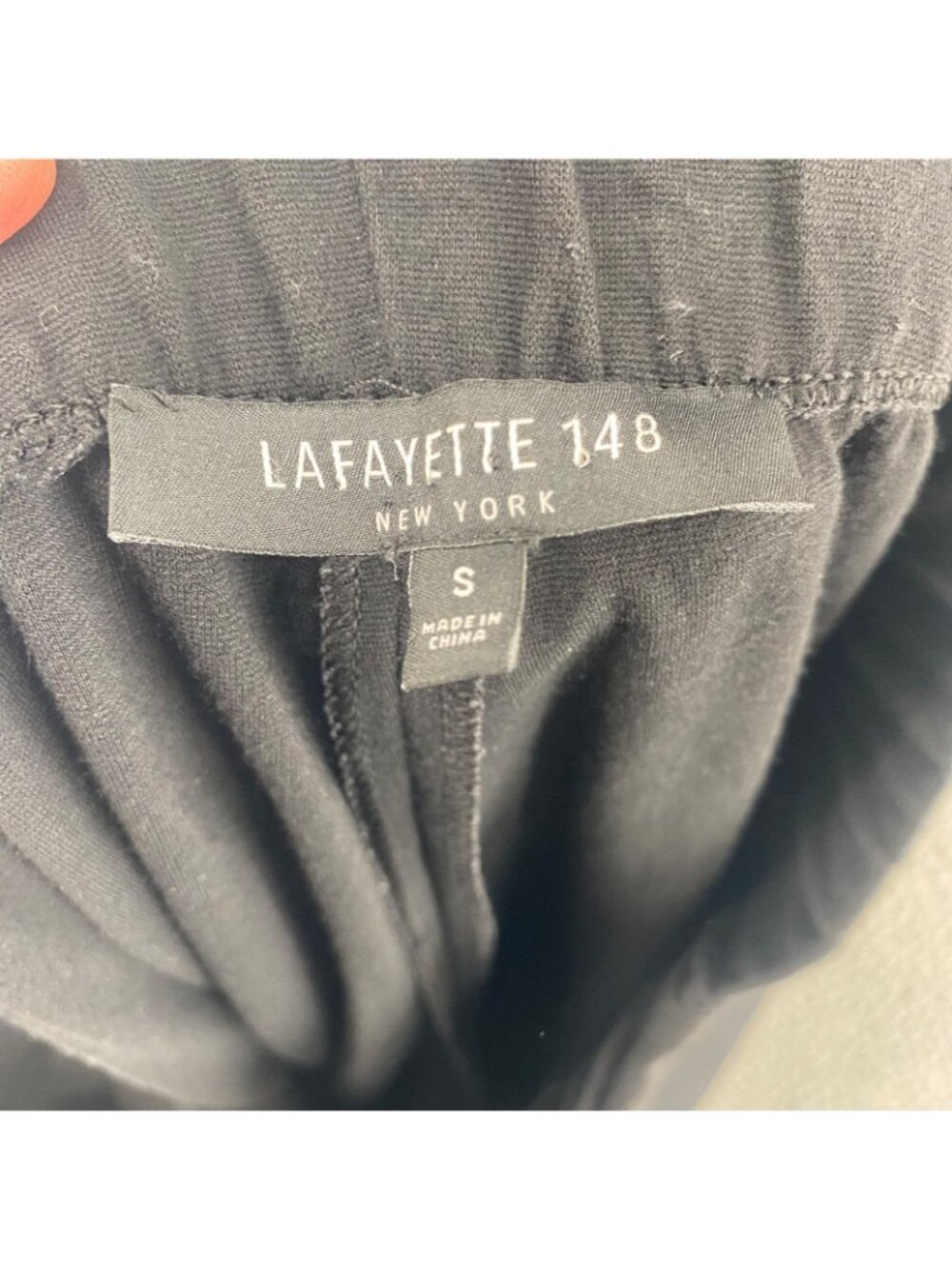 Lafayette 148 Pants Womens Small Black Stretch Knit Faux Suede Side Seam Hi Rise - Picture 6 of 12